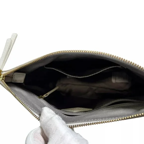 Fossil Womens Coconut White Cow Hide Leather Rectangle Julia Crossbody Handbag - Picture 7 of 16